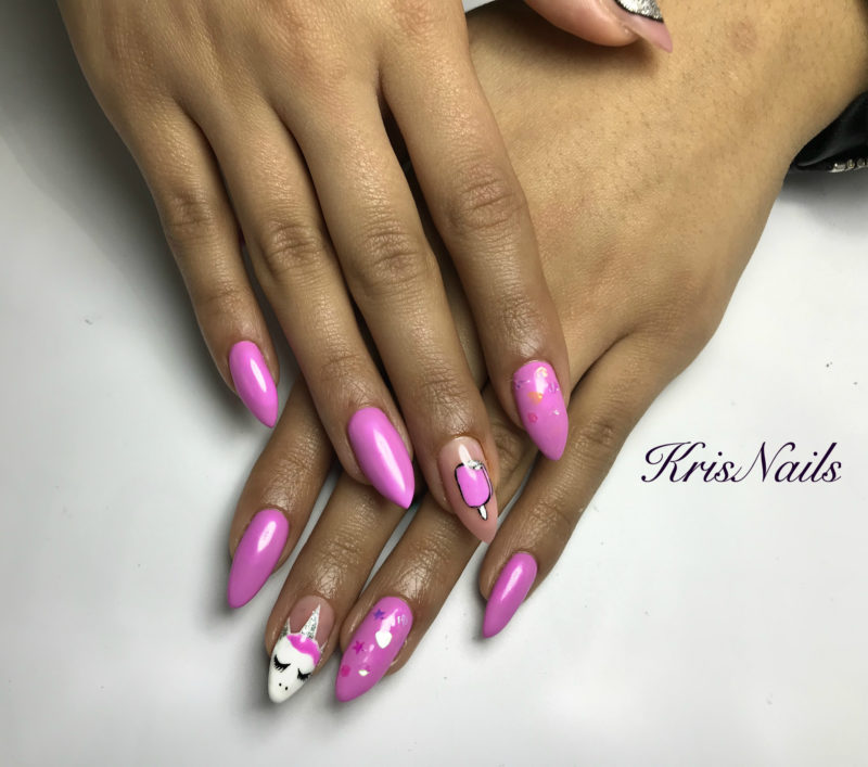 regular manicure nail art spring