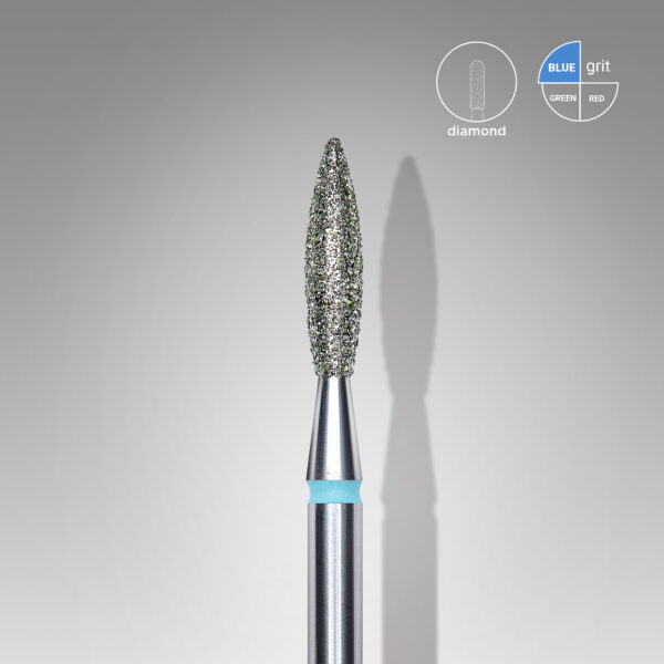 Diamond nail drill bit Flame Blu 2.3mm/10mm FA10B023/10