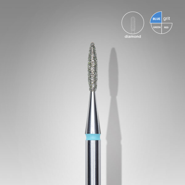 Diamond nail drill bit Pointed Flame, Blue FA10B016/8