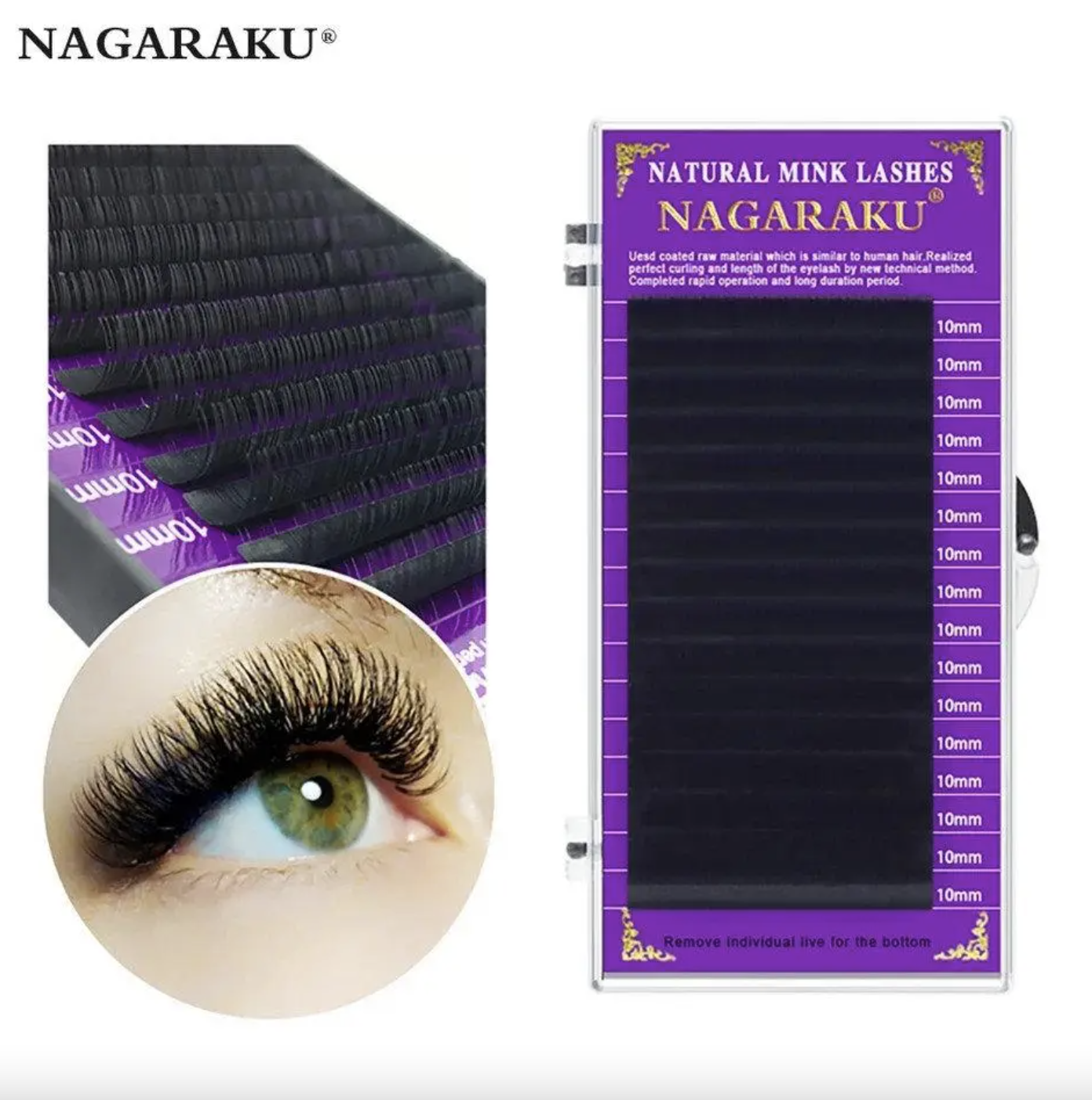 Black Lashes Nagaraku  10mm | Kris Nails