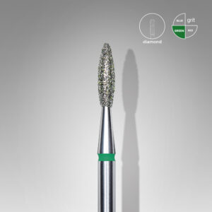 Diamond nail drill bit Pointed Flame, Green FA10G021/8