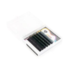 Eyelash extensions Ombre Green 6 lines Mix C0.07 7-11mm