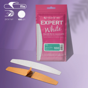 White Disposable Files For Crescent Nail File EXPERT 42 (50 Pcs) DFE-42-100W