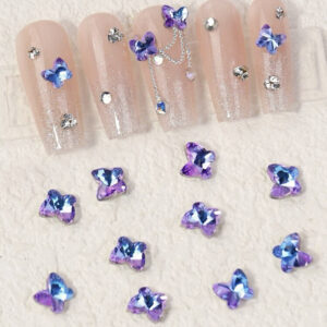 Nail Art Design Diamond Butterfly 10τμχ