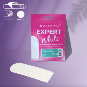 White disposable files for pedicure rasps EXPERT 10 100 grit (30 pcs) DFE-10-100w