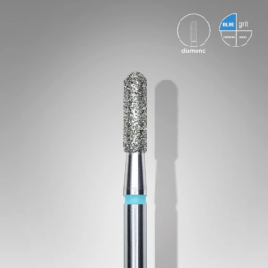 Diamond nail drill bit, rounded cylinder, Blue FA30B023/8 Staleks