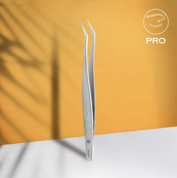 Professional eyelash tweezers Staleks Pro Expert 41 TYPE 9 (L-Shaped,35')