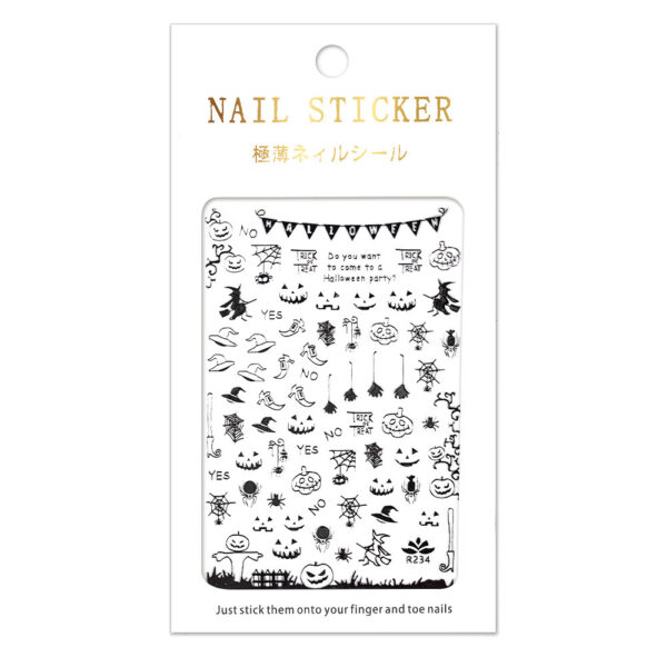 Nail Stickers Halloween R234 Silver
