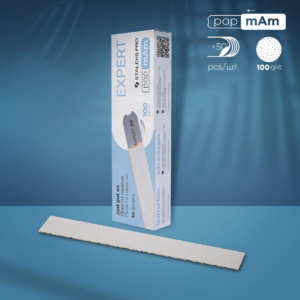 White disposable papmAm files for straight nail file EXPERT 22 100 grit (50 pcs) DFCE-22-100 W