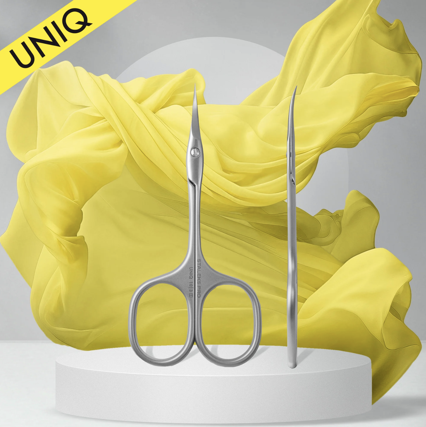 Professional cuticle scissors Asymmetric UNIQ 20 TYPE 4 - STALEKS