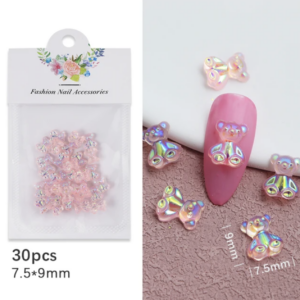 Fashion Nail Accessories 30pcs 3d Cute Bear Aurora No 2