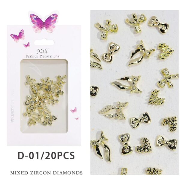 Nail Fashion Decorations Golden Charms for Nails Mix No 1