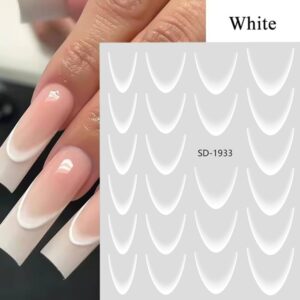 Nail Stickers French ombre smile line White