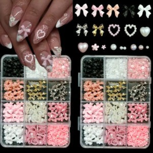 Σετ Κοσμημάτων για Νύχια Nail Art σε Μικτά Μεγέθη Love Bow