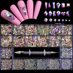 Σετ Κοσμημάτων για Νύχια Nail Art Mix στρας με Στυλό