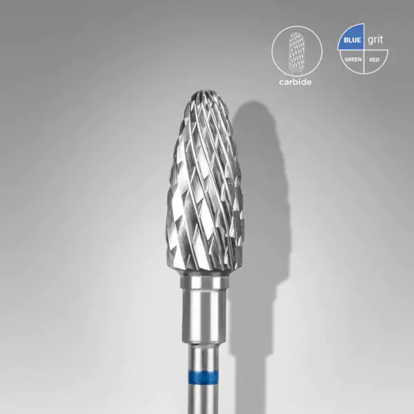 Carbide nail drill bit "corn" blue 6mm/14mm Staleks