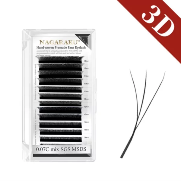 Black Lashes Nagaraku 3D C0.07 Mix 8-14mm