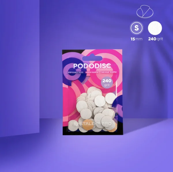 White Refill Pads Staleks Pro 15mm 240gritt 50pcs PDF-15-240W