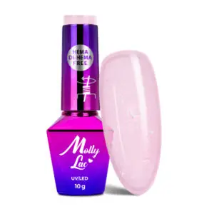 Hybrid Gel Polish MollyLac Sparkling French Shining princess Hema/di-Hema free 10g 702