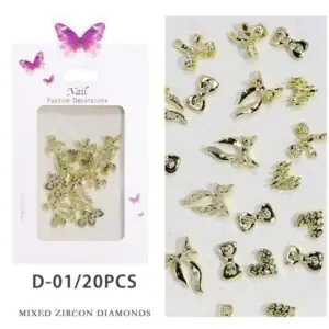 Nail Fashion Decorations Golden Charms for Nails Mix No 1