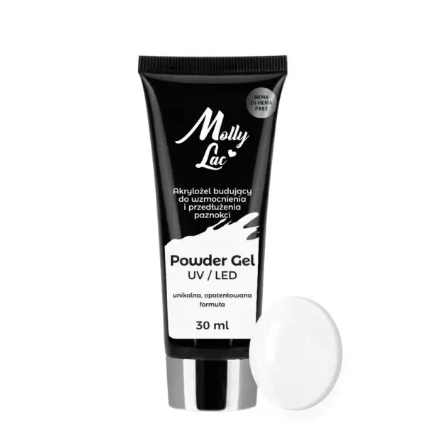 Powder Gel MollyLac White 30ml Nr 02 Hema/di-Hema free
