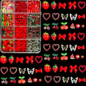 Σετ Κοσμημάτων για Νύχια Nail Art σε Μικτά Μεγέθη Red Summer